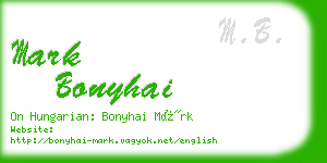 mark bonyhai business card